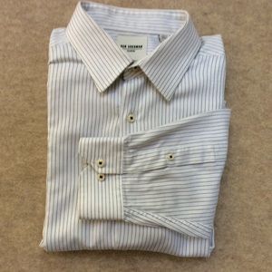 Ben Sherman Dress Shirt Slim Fit White Blue